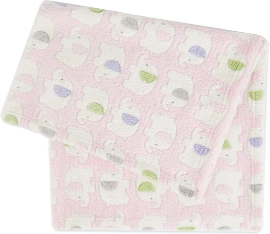Bambino deken rosa elefante morbido per bambini con cuscino deken bambino morbido in fleece.