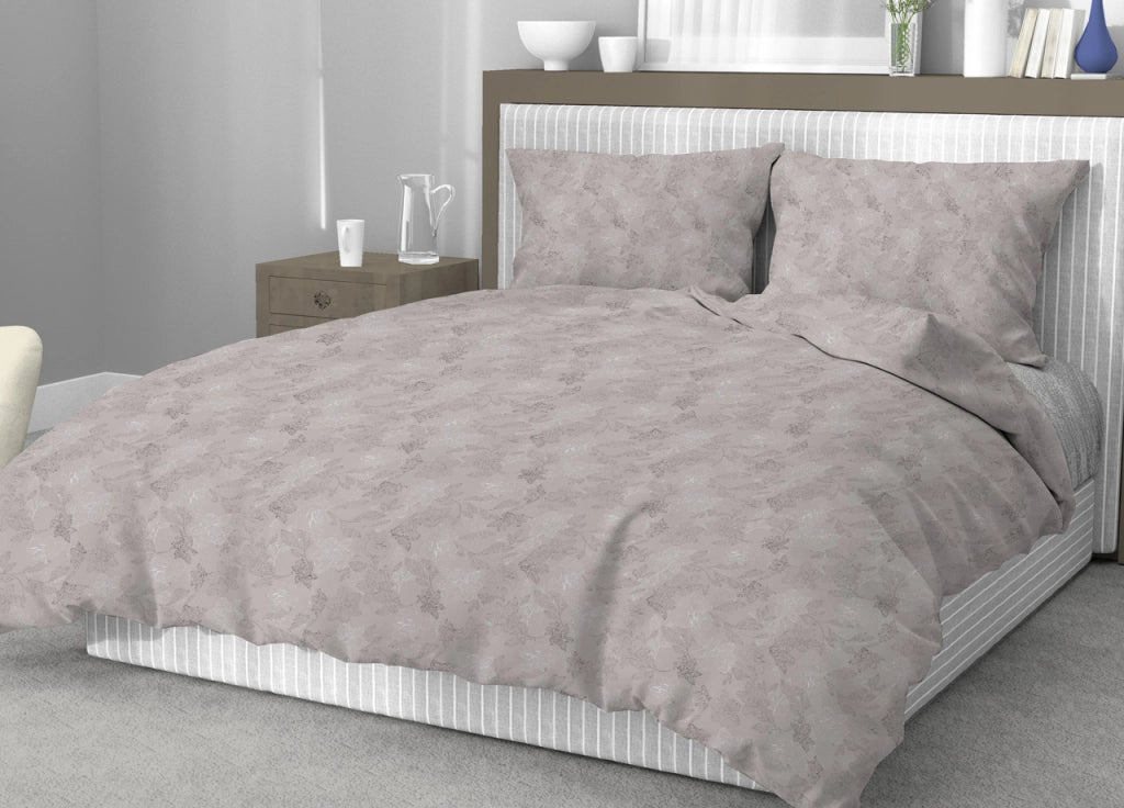 Sacco Copripiumino In 100% Cotone Made Italy Disegno Moderno Lily - Piazza E Mezza - Beige