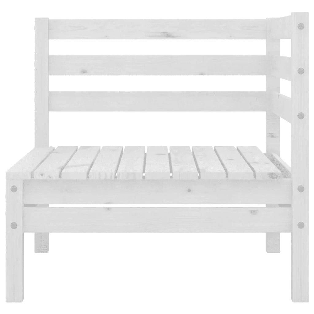 Divano da Giardino a 2 Posti-Sofa da giardino Bianco in Legno Massello di Pino