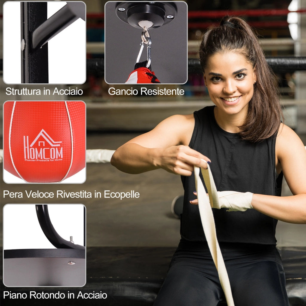 EasyComfort Set Boxe Pera Veloce con Piattaforma Installazione a Muro, Pompetta, Accessori Inclusi, 60 x 73 x 80 cm