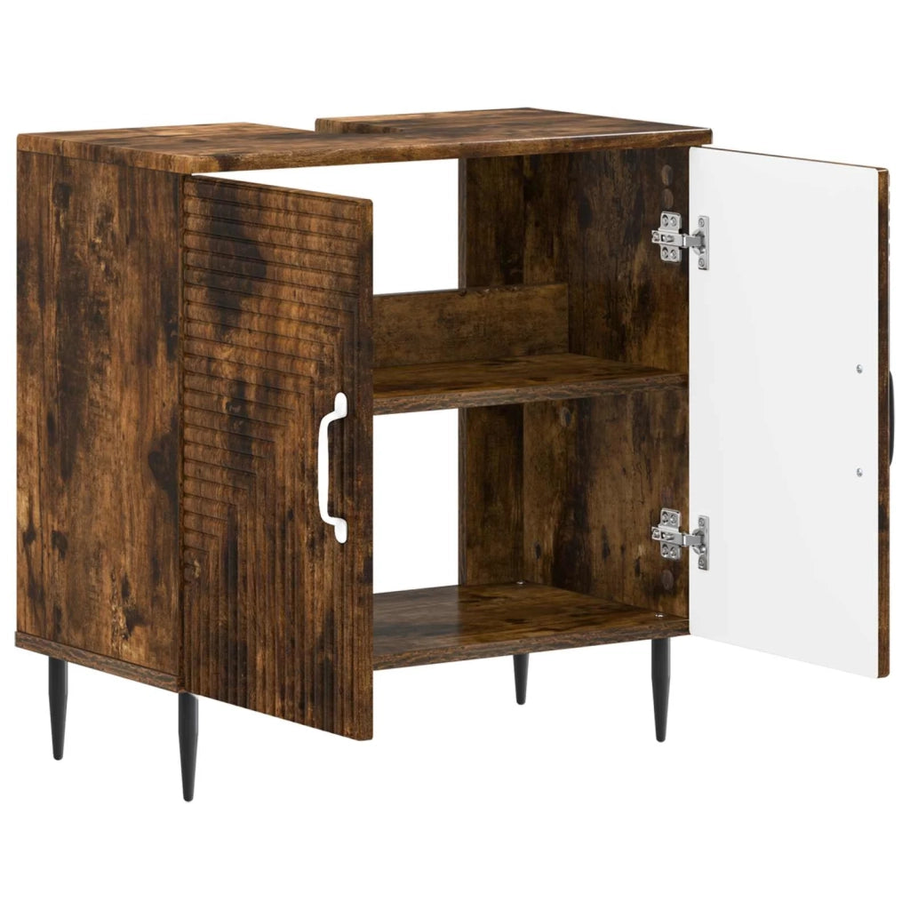Armadio per Lavabo da Bagno HAARLEM Rovere Fumo 896790