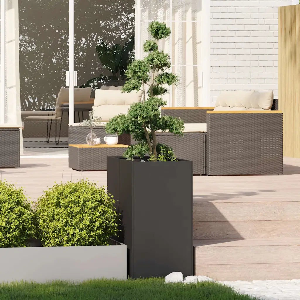 vidaXL Fioriera Nera 40x80x80 cm in Acciaio