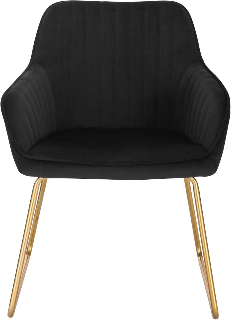 1x sedie sala da pranzo sedie cucina moderne poltroncina salotto Adatte per Sala da Pranzo, Soggiorno, Camera da Letto Estetica in Tessuto di velluto Metallo dorato Blu BH246bl-1