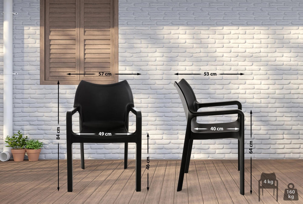 SET di 2 sedia impilabile DIVA nero
