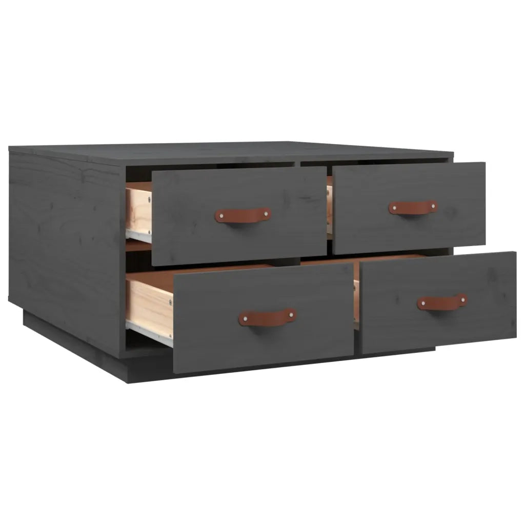 Tavolino da salotto | Tavolino da caff¨¨ | Tavolino da Soggiorno Grigio 80x80x45 cm Legno Massello di Pino
