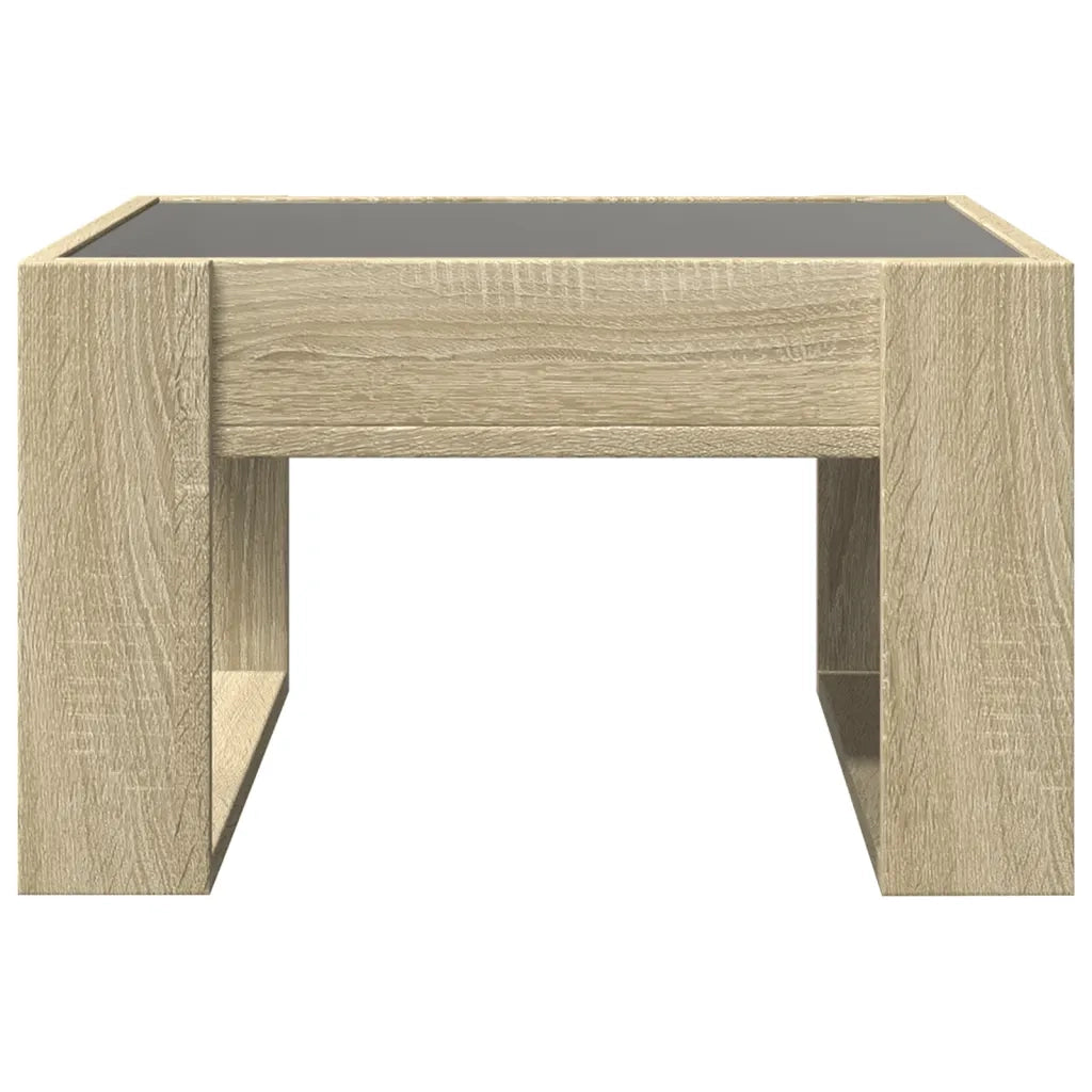 Tavolino da Salotto con LED Infinity-Tavolino da soggiorno Rovere Sonoma 50x53x30 cm