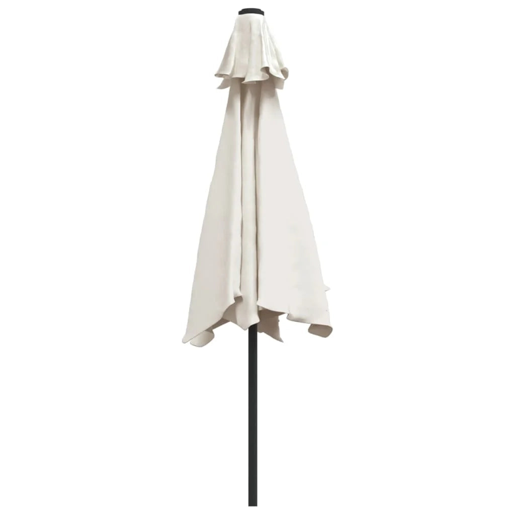 Ombrellone da giardino a sbalzo con illuminazione a LED 3 m bianco sabbia 02_0008605