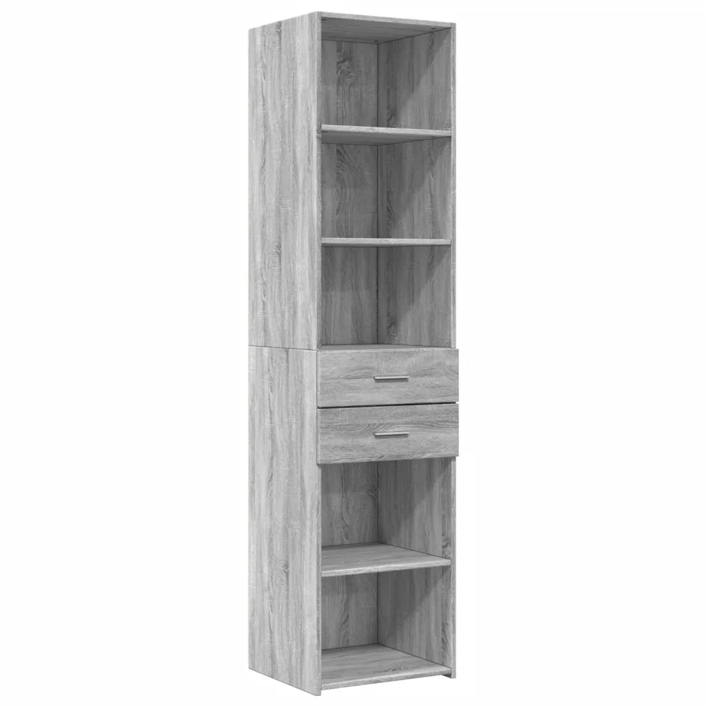 Credenza-Buffet-Armadio da cucina Grigio Sonoma 45x42,5x185 cm in Legno Multistrato 201068