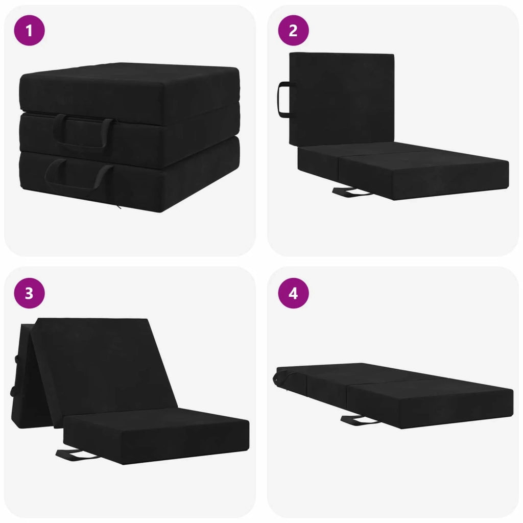 Divano Letto Pieghevole 75 x 67 x 45 cm Nero 900171