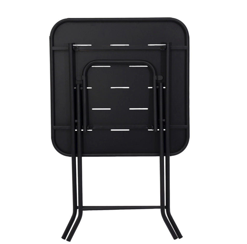 Set bistrot pieghevole 3 pezzi in acciaio nero