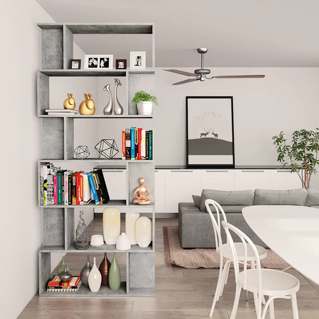 Libreria/Divisorio Grigio Cemento 80x24x192cm Legno Ingegnerizzato 800094