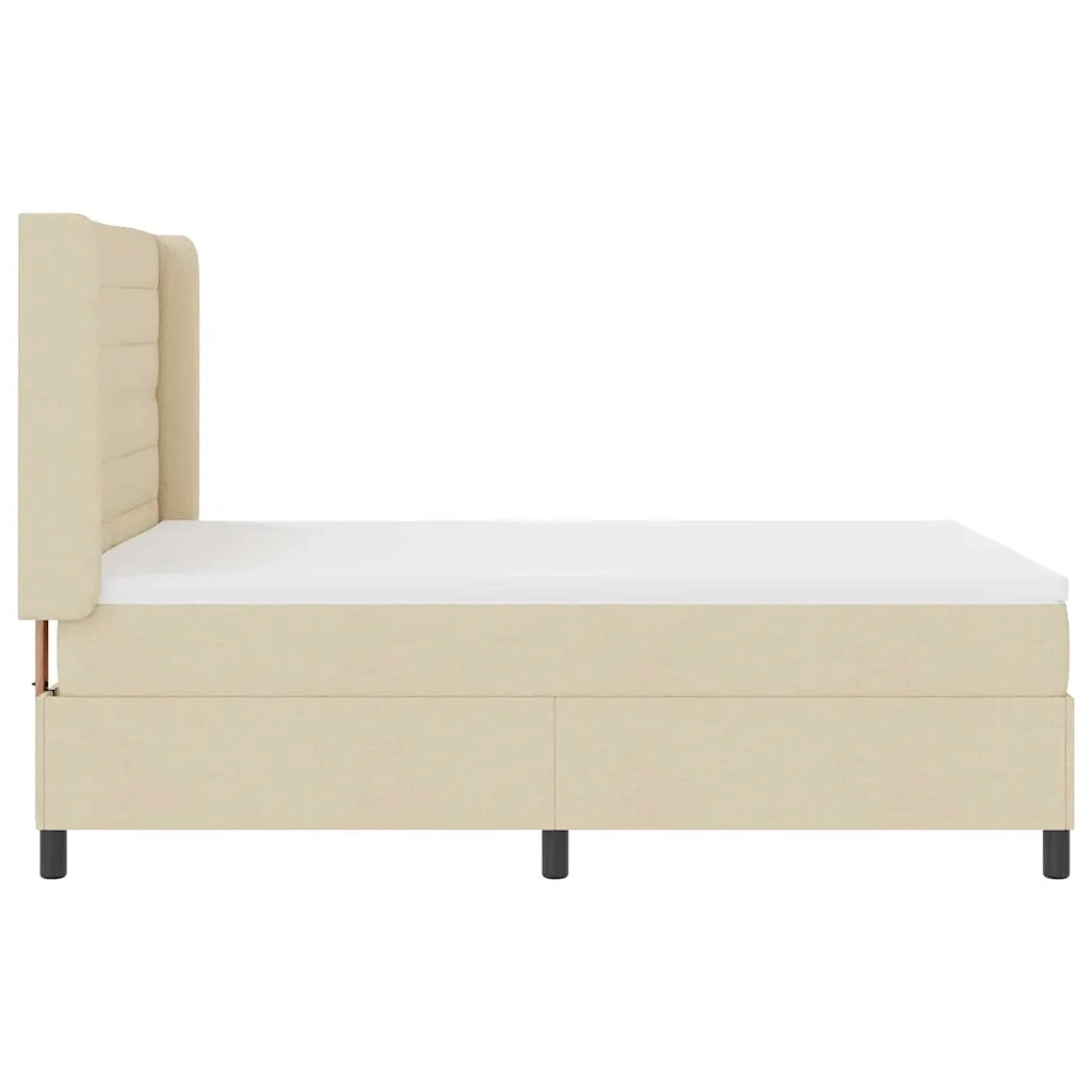 Letto a Sorgente LED con materasso Crema 140 x 200 cm Tessuto 3343446