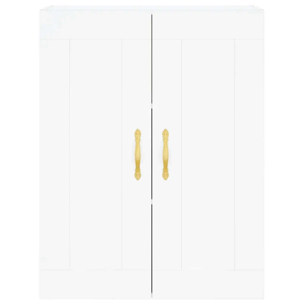 Credenza-Buffet-Armadio da cucina Bianca 69,5x34x180 cm in Legno Multistrato 736031