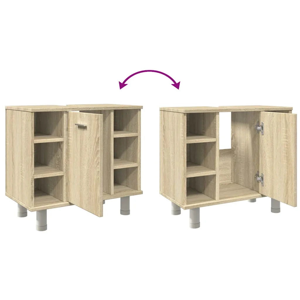 Mobile da Bagno Rovere Sonoma 60x32x53,5cm in Legno Multistrato