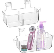 Organizzatore di cassetti per porta 2 pezzi - Contenitore di archiviazione con ganci - Transparante - Per cucina, bagno, camera da letto - Per porta interna o esterna