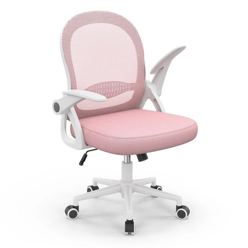 Sedia Ufficio con Supporto Lombare - RATTANTREE - Sedia Ufficio da Scrivania ergonomica Braccioli 90¡ã Regolabile - Rosa