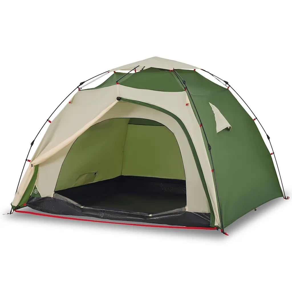 Tenda a Cupola da Campeggio 4 Persone Verde a Rilascio Rapido 4004242
