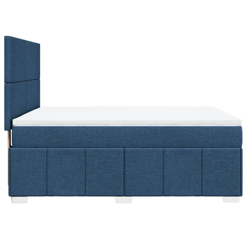 Giroletto a Molle con Materasso Blu 140x200 cm in Tessuto