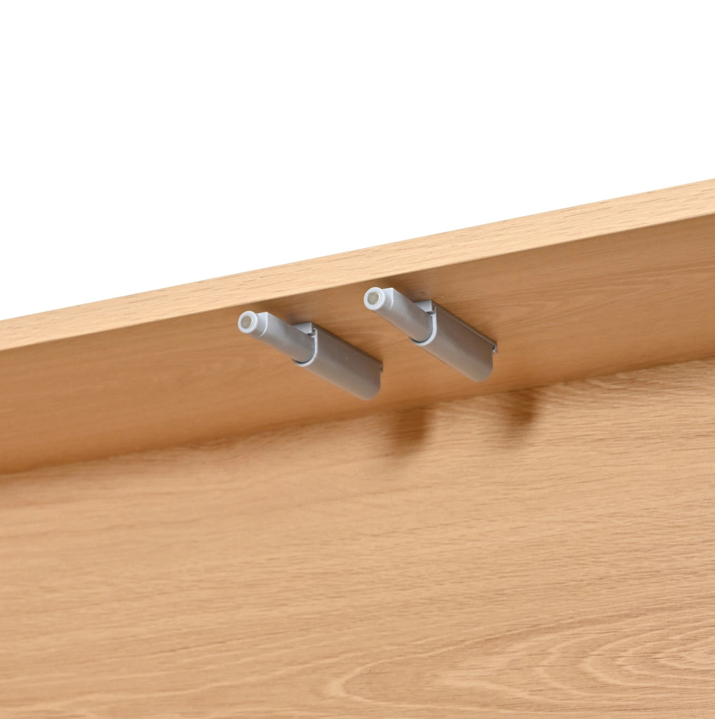 Credenza alta con vani aperti e porte intrecciate; 80x40x180 cm; MDF e truciolare; naturale