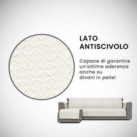 Copridivano in Poliestere con Penisola Sinistra Seduta 190 cm Panna