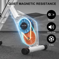 Cyclette Magnetica Pieghevole - RATTANTREE - con Display LCD e Sensore di Frequenza Cardiaca Cyclette - Bianco