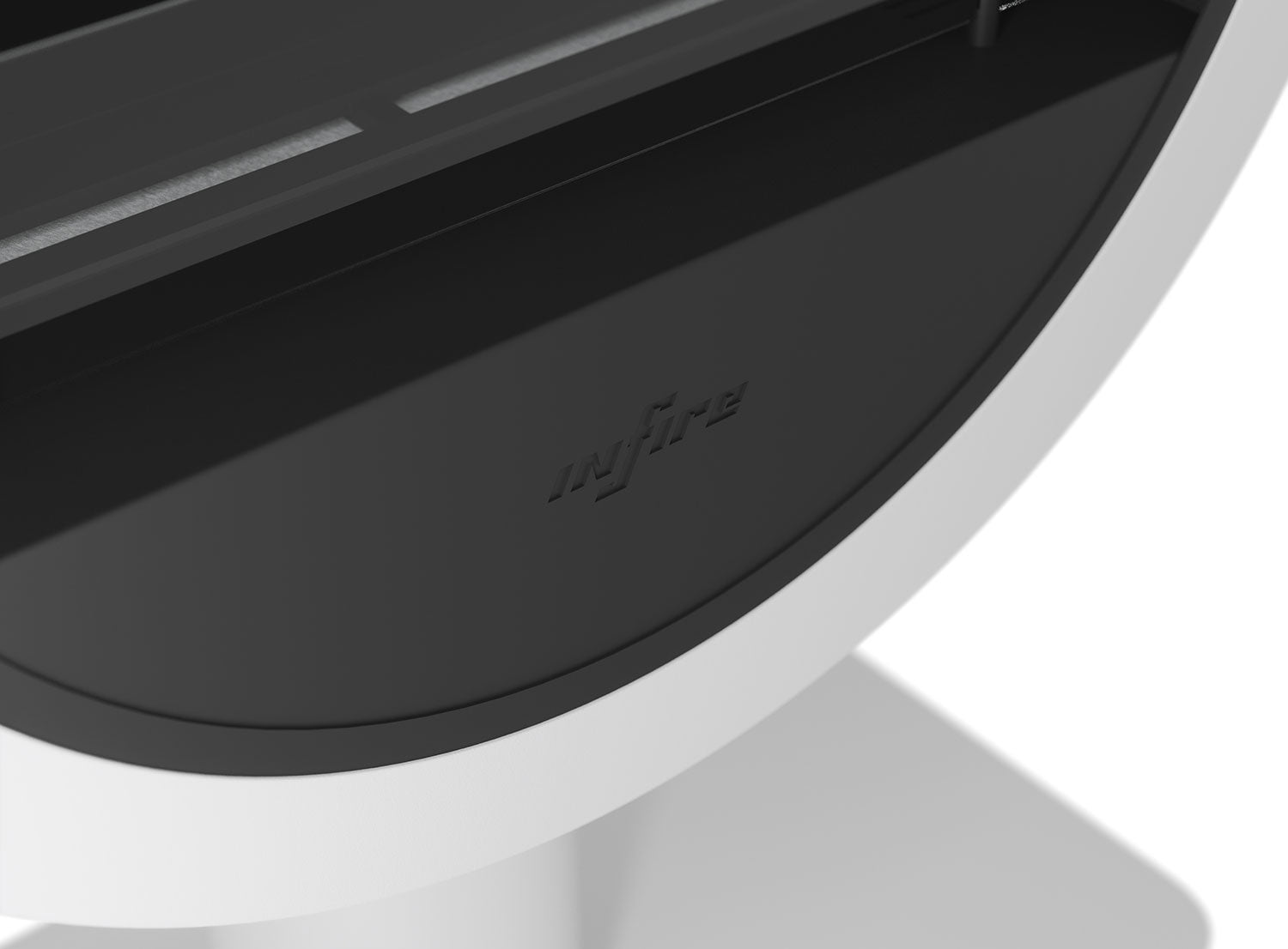 Camino a Bioetanolo da Pavimento 72,5x100x37,5 cm Incyrcle Stand Bianco con Vetro