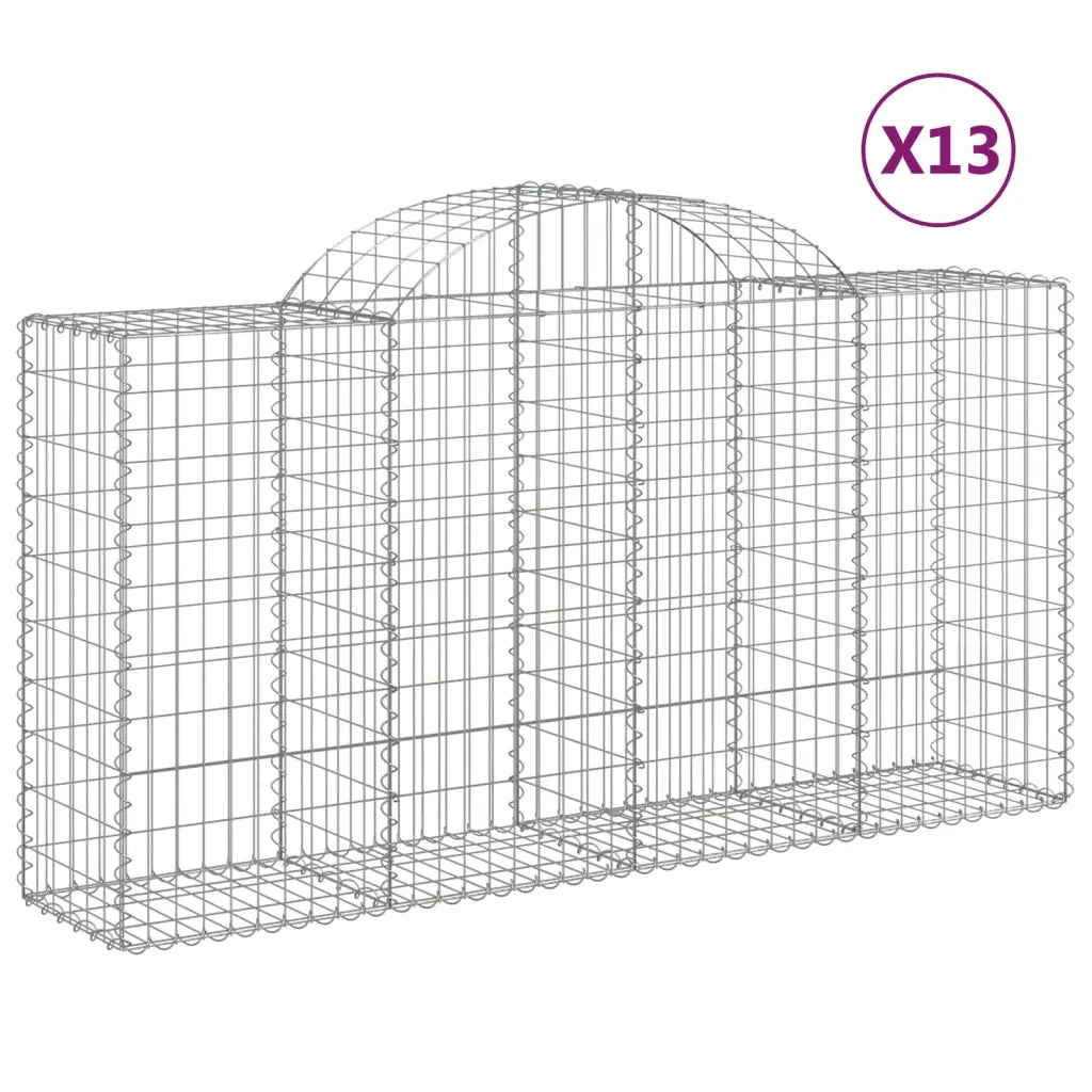 Cesti Gabbioni ad Arco 13 pz 200x50x100/120 cm Ferro Zincato 3146331