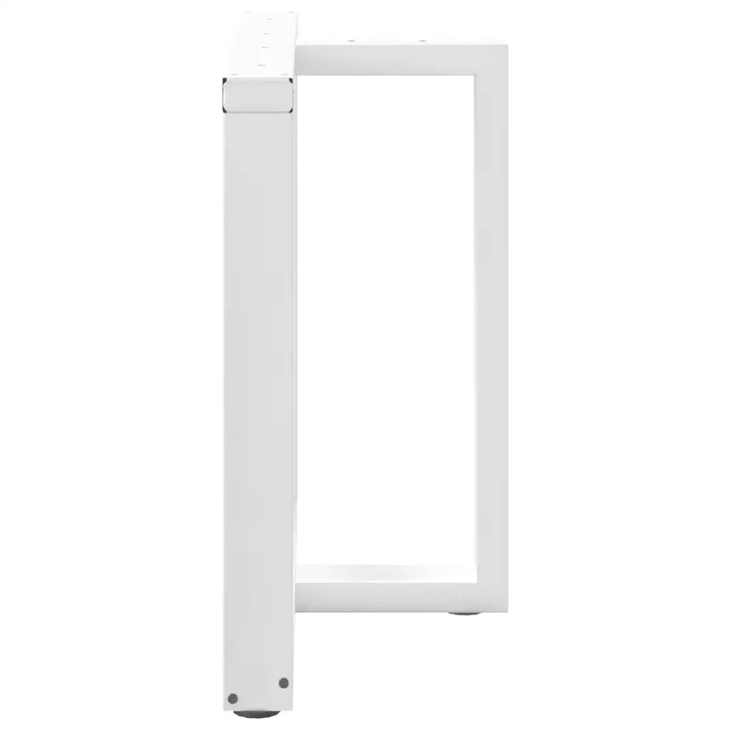 Gambe per tavolo da pranzo a forma di T 2 pz bianche 80x35x(72-73) cm in acciaio 4013061