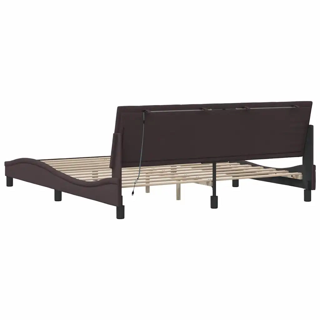Giroletto senza Materasso Hanko Marrone Scuro 180x200 cm Tessuto 3310478