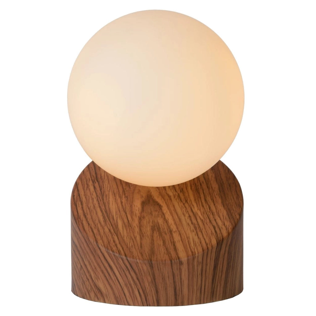 Lampada da tavolo Lucide LEN metallo/vetro G9 5W marrone/bianco