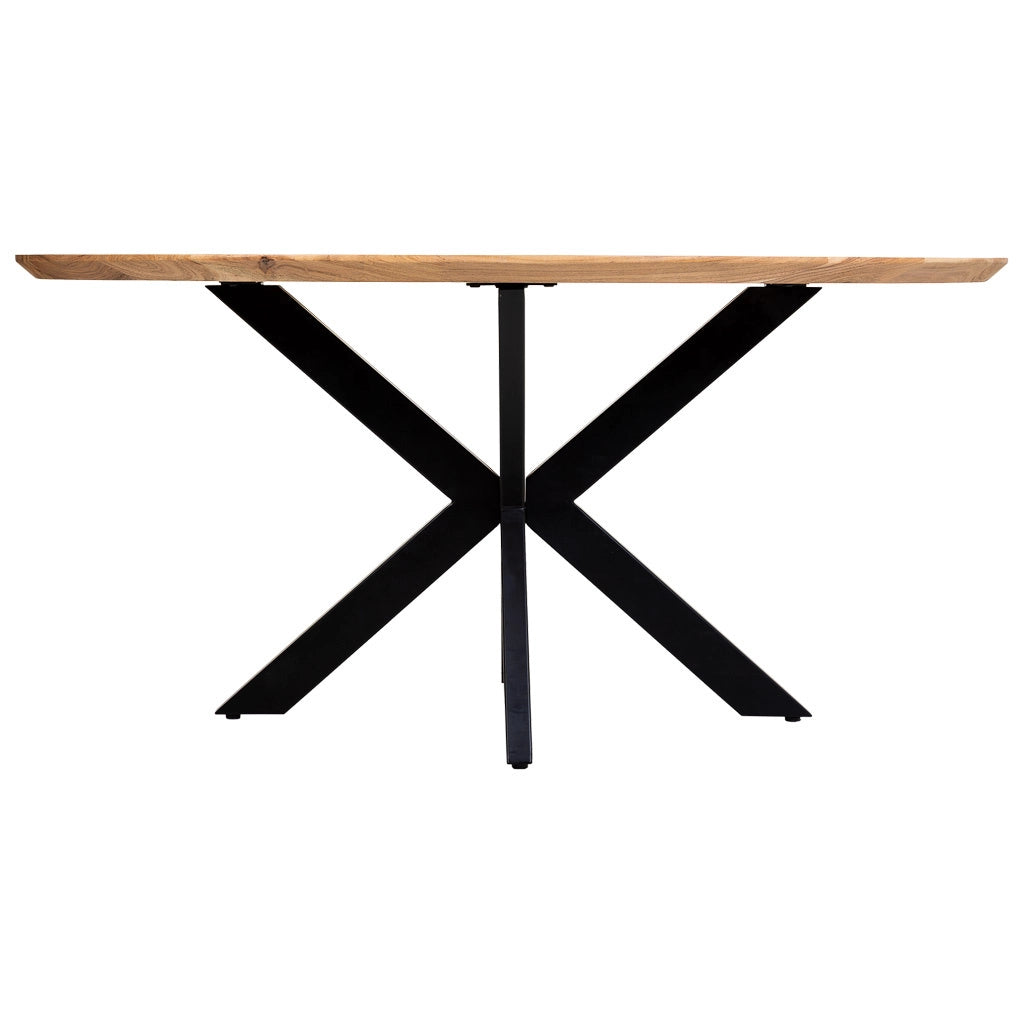Tavolo da pranzo ovale in legno marrone 160x90x76
