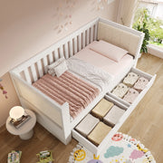 LETTO a una piazza 90x200 cm Bianco con 2 cassetti