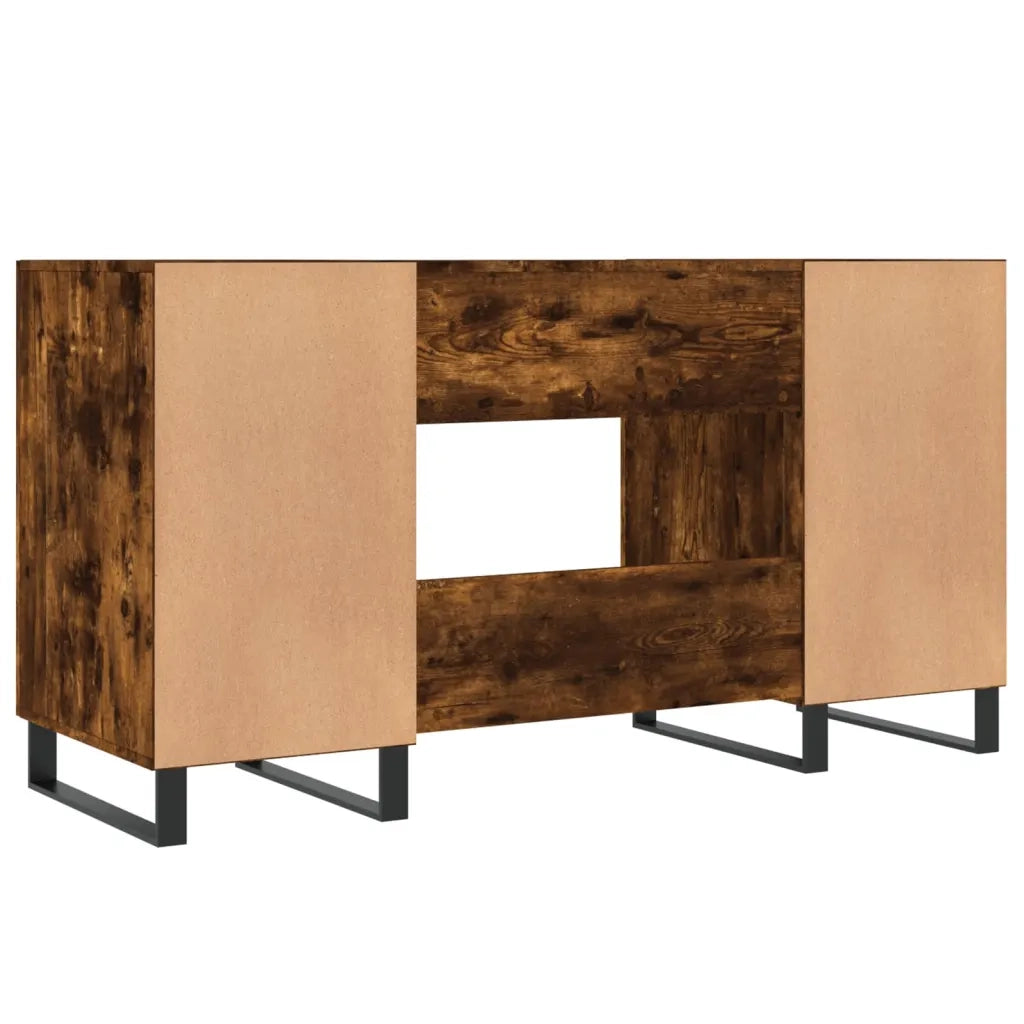 Scrivania | Tavolo da Ufficio Rovere Fumo 140x50x75 cm in Legno Multistrato
