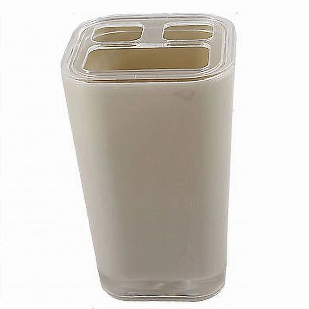 Trade Shop - Porta Spazzolini Dentifricio Bicchiere A 3 Fori Rettangolare Arredo Bagno 52401 -