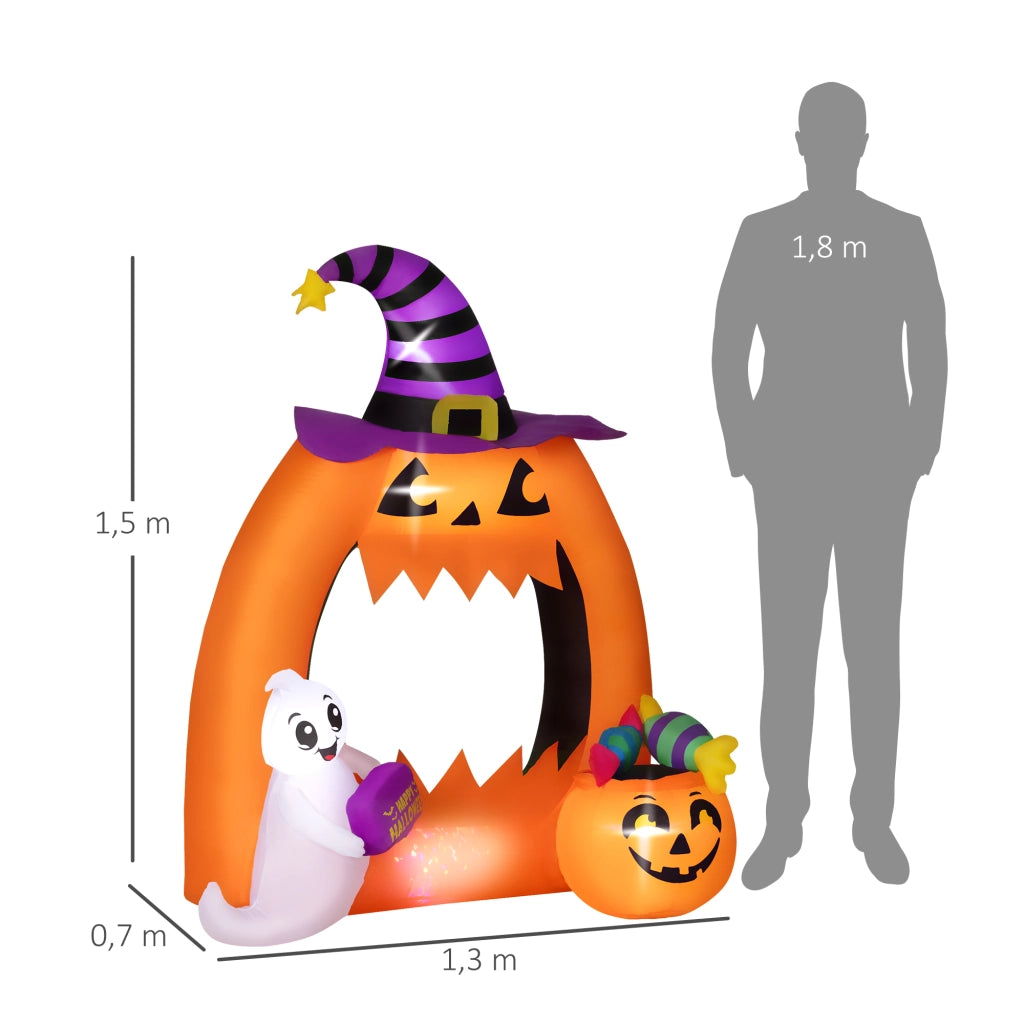 Pumpkin Arch Inflatable Halloween Decorazione 150 cm ¨C Zephmum ¨C Con Luci LED e Fantasma