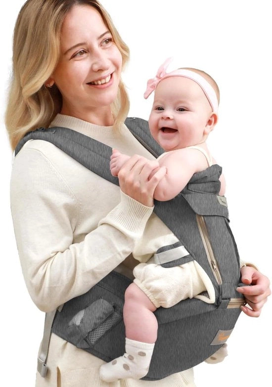 Porta Bambini per Neonati a Bambini in Età Prescolare con Sella per l'Articolazione Sacro-Iliaca e Supporto Lombare - Ideale per 3-27 kg - Tutti gli Anni - Tutte le Posizioni