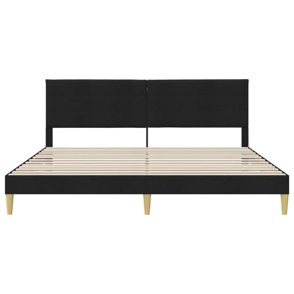 Struttura del letto con testiera Nero 200 x 200 cm Tessuto 42027608
