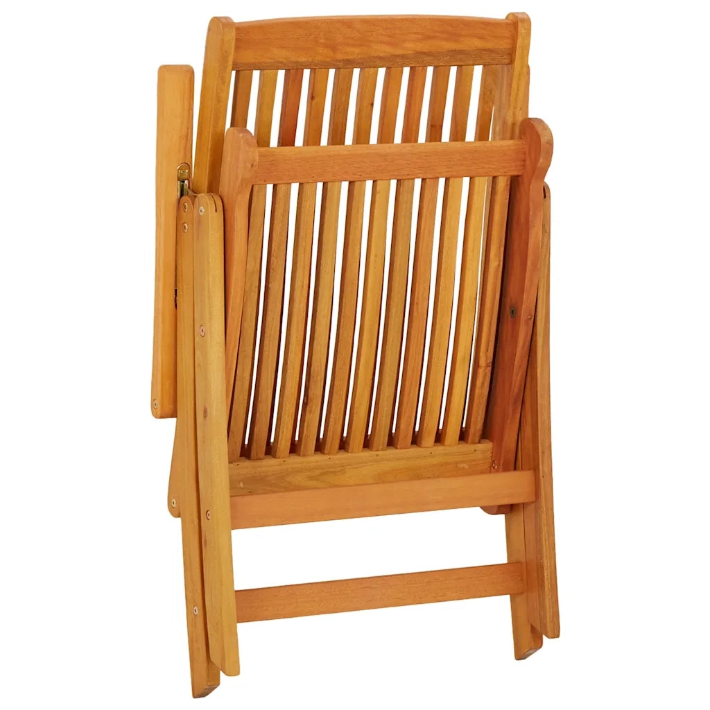 Sedie da Giardino Pieghevoli 2pz in Legno Massello di Eucalipto 316069