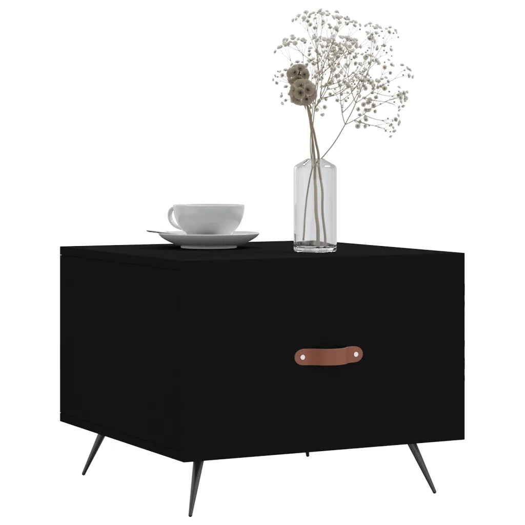 2 pz Tavolini da salotto | Tavolino da caff¨¨ | Tavolino da Soggiorno Neri 50x50x40 cm in Legno Multistrato