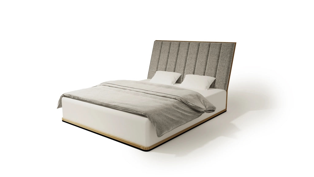 LETTO IMBOTTITO KREON TWO 200x200 SOLIK OAK NATURALE