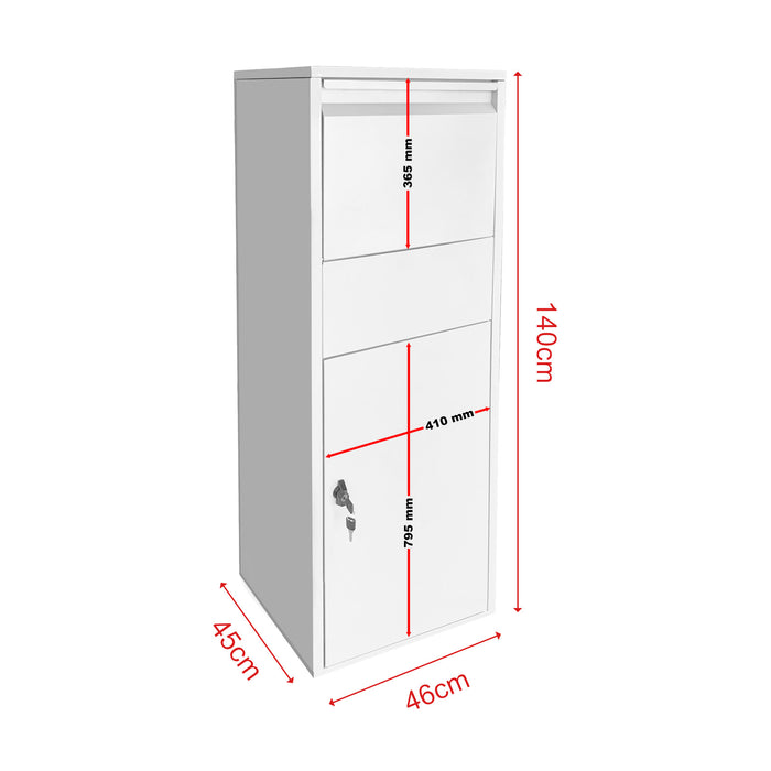Cassetta postale portapacchi bianca per pacchi medi e piccoli Parcel box
