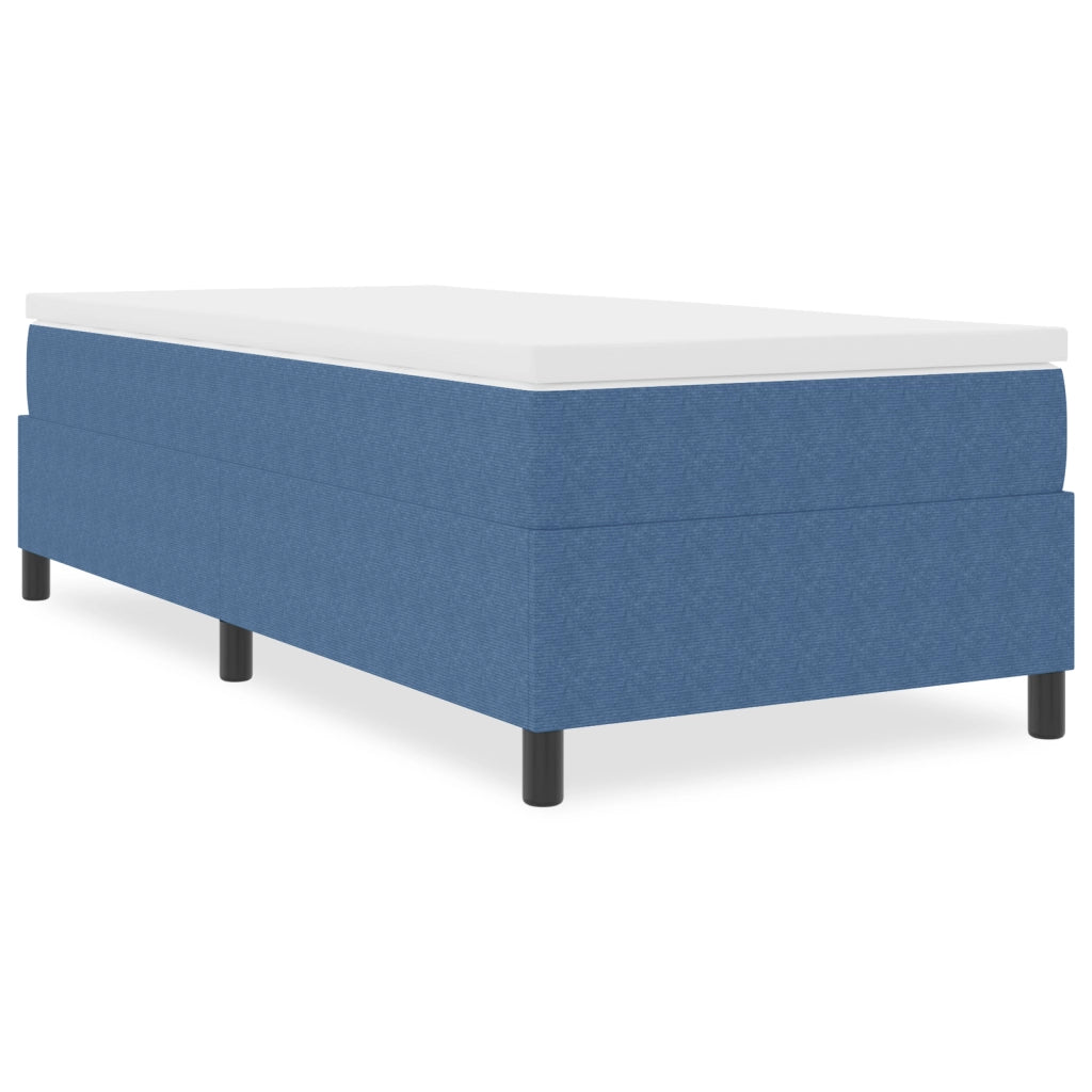 Letto a Molle Blu 90x200 cm in Tessuto Corduroy