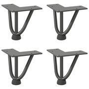 Gambe a forcina per tavolino 4 pz-Set di 4 Gamba per Tavolo antracite 10 cm acciaio massiccio 129456