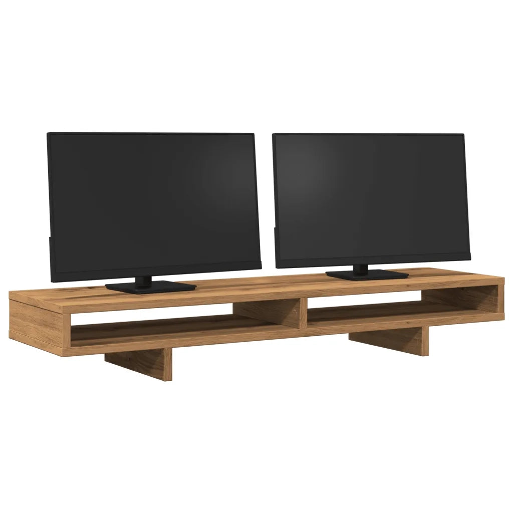 Supporto per Monitor Rovere Artigianale 100x27x15 cm Truciolato 854759