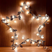 Stella Luminosa Decorazione Natalizia per feste 30 CM con 30 Led a Luce calda alimentati a Batteria