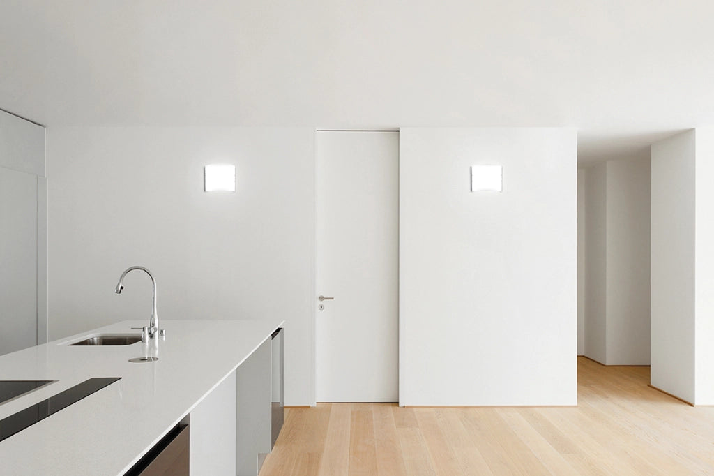 Applique Scilla 36cm E27 in metacrilato opale satinato, lampada da parete e soffitto per interni IP20, 75W, colore bianco - Rossini Illuminazione