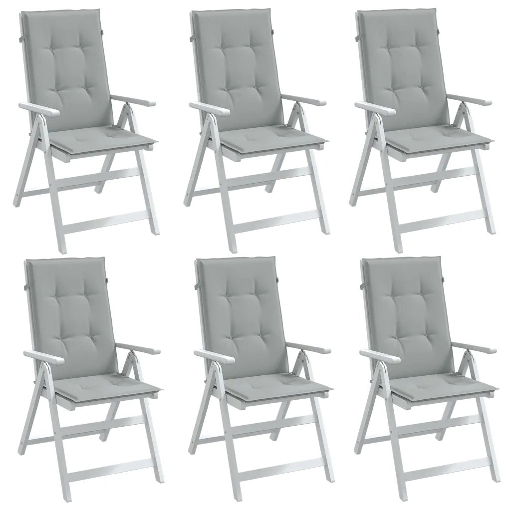 Cuscini Sedia Schiena Alta 6 Grigio MÃ©lange 120x50x4 Tessuto