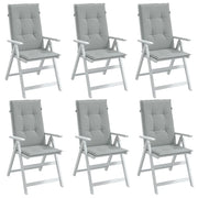 Cuscini Sedia Schiena Alta 6 Grigio MÃ©lange 120x50x4 Tessuto