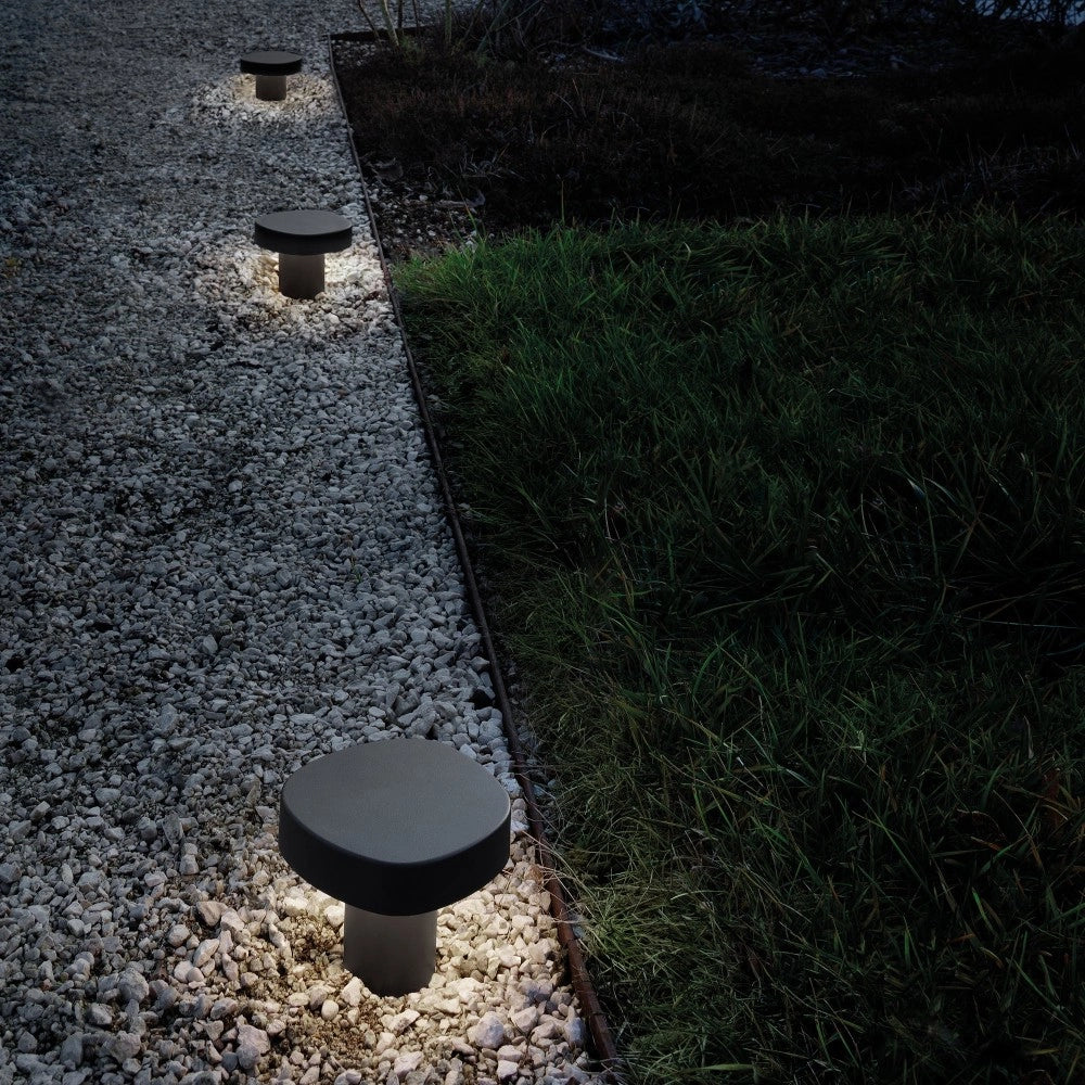 Zafferano Ciottolo - Paletto Led da esterno IP54 7W 3000K design moderno in alluminio per giardini e vialetti - 10 cm Grigio Scuro