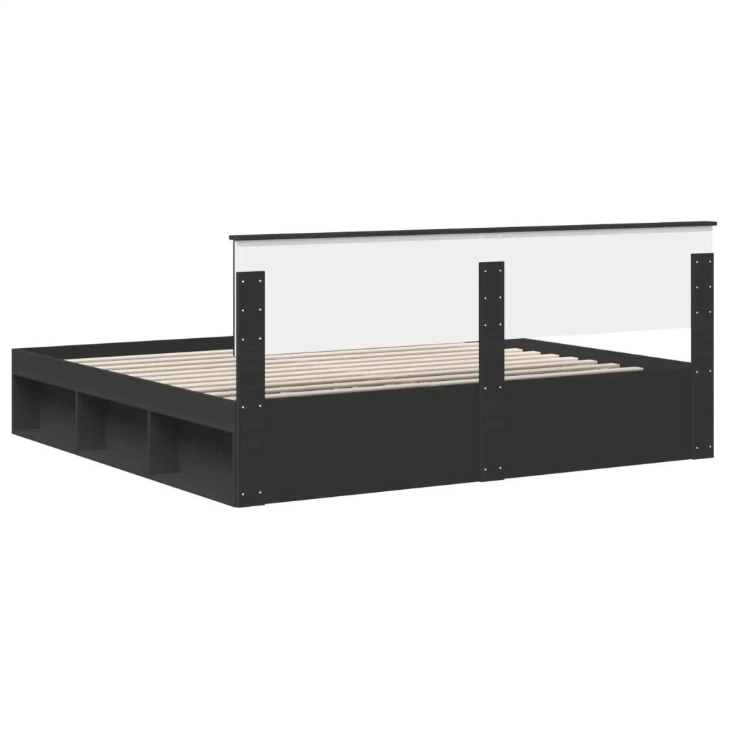 Struttura del letto Nero 200 x 200 cm Pino massello 3410556